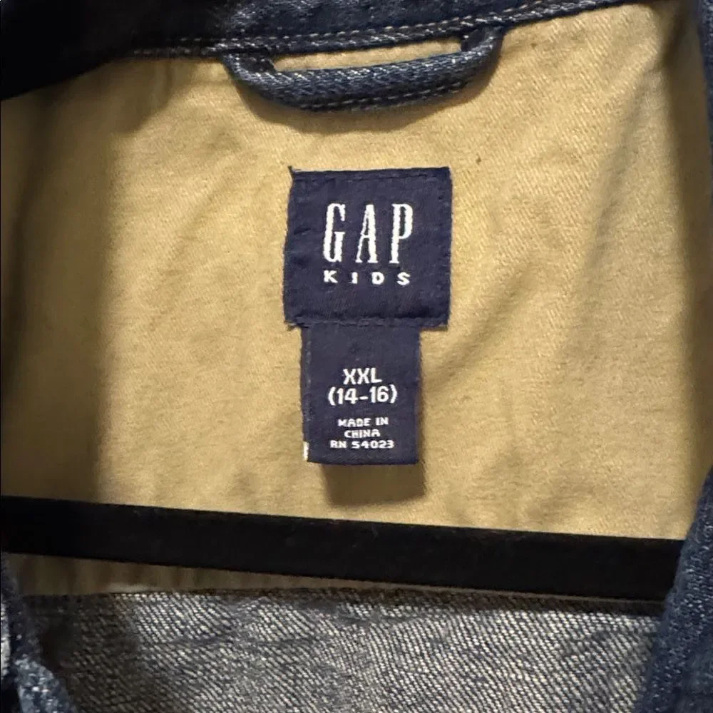 GAP Kids Youth Dark Wash Denim Blue Jacket Casual Unisex Size XXL (14-16) EUC